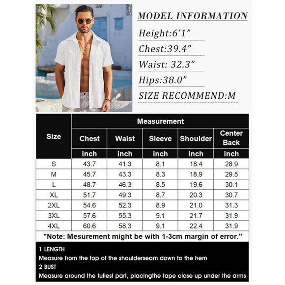 Men's Red Casual Button Down Shirts Short Sleeve Textured Summer Beach Shirt - Picture 1 of 1